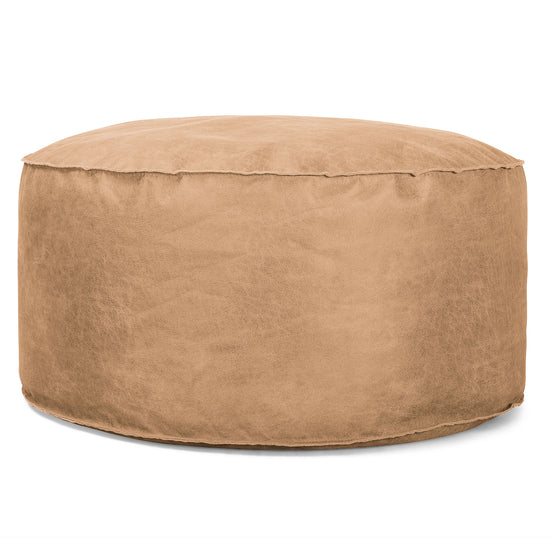 Puff Taburete - Cuero Envejecido Miel 01