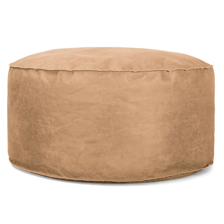 Puff Taburete - Cuero Envejecido Miel 01