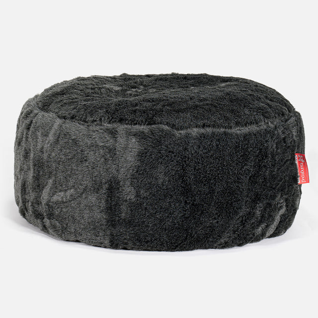 Puff Taburete - Piel Sintética Negro 01