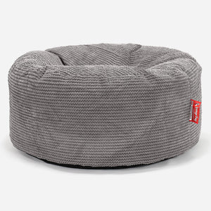 Puff Taburete - Pompón Carbón Gris