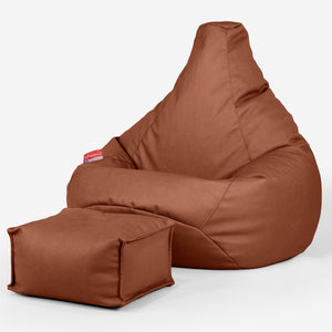 Silla De Juego Puf - Cuero Vegano Castaño