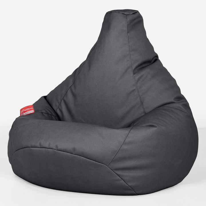 Silla De Juego Puf - Cuero Vegano Negro 02