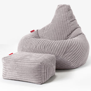 Silla De Juego Puf - Pana Clásica Gris Plata