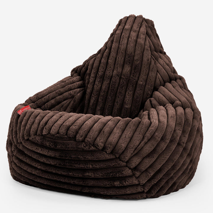 Silla De Juego Puf - Pana de Felpa Ultra Café 02