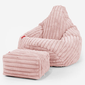 Silla De Juego Puf - Pana de Felpa Ultra Rosa Empolvado