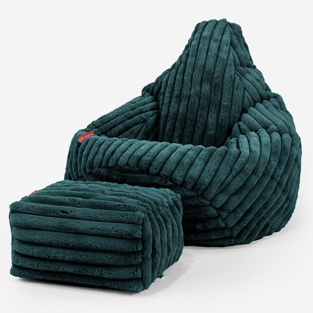 Silla De Juego Puf - Pana de Felpa Ultra Turquesa 01