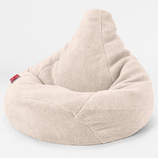 Silla De Juego Puf - Piel de Osito Sintética Crema 01