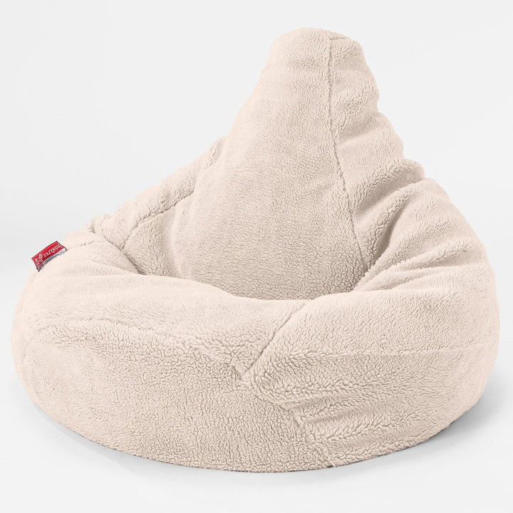 Silla De Juego Puf - Piel de Osito Sintética Crema 01