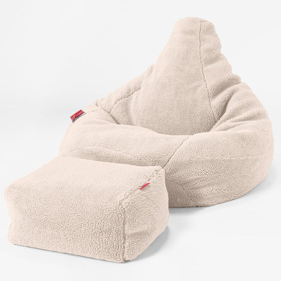 Silla De Juego Puf - Piel de Osito Sintética Crema 04