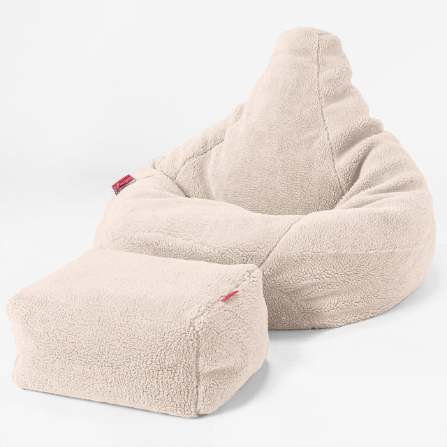 Silla De Juego Puf - Piel de Osito Sintética Crema 04