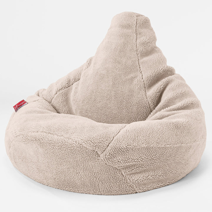 Silla De Juego Puf - Piel de Osito Sintética Visón 01
