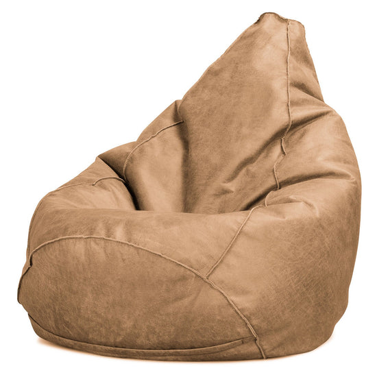 Silla De Juego Puf - Cuero Envejecido Miel 02