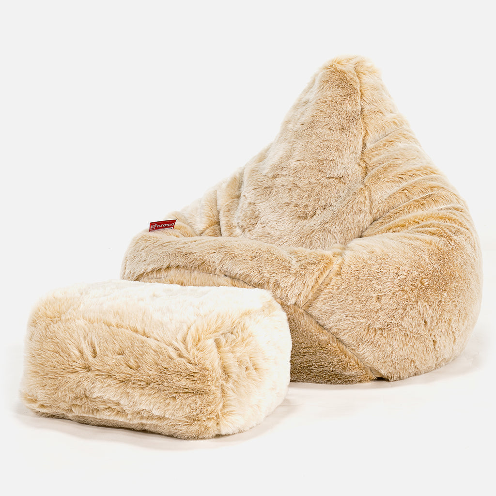Silla De Juego Puf - Piel Sintética Blanco 01