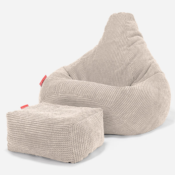 Silla De Juego Puf - Pompón Crema 01