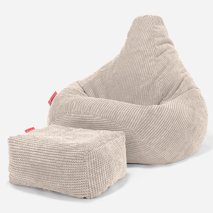 Silla De Juego Puf - Pompón Crema 01