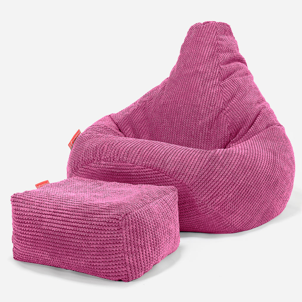 Silla De Juego Puf - Pompón Rosa 01