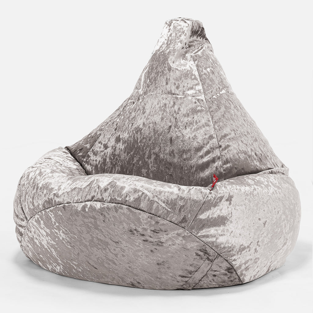 Silla De Juego Puf - Terciopelo Retro Plata 02