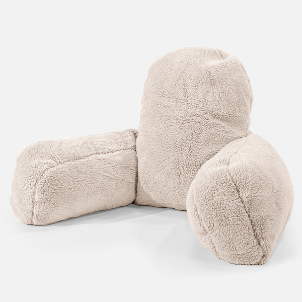 Almohada de Lectura de Alto Soporte - Piel de Osito Sintética Visón 01