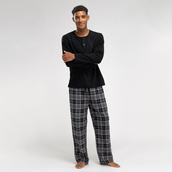 Pijama de hombre Negro de Cuadros 02
