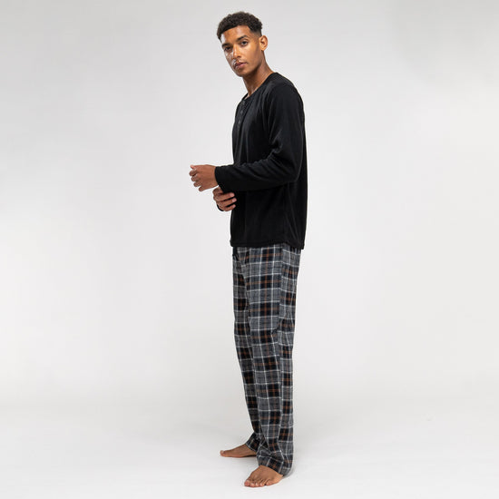 Pijama de hombre Negro de Cuadros 04