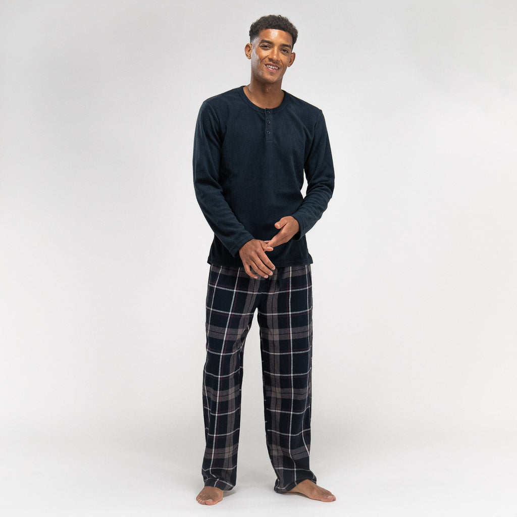 Pijama de hombre Azul Marino de Cuadros 01