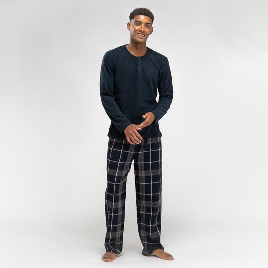 Pijama de hombre Azul Marino de Cuadros 01