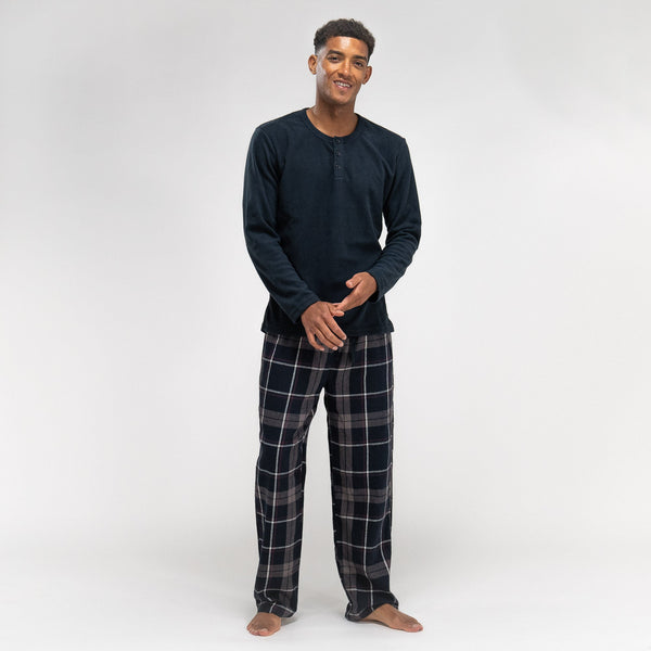 Pijama de hombre Azul Marino de Cuadros 01