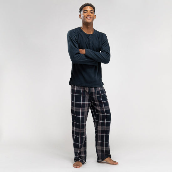 Pijama de hombre Azul Marino de Cuadros 02