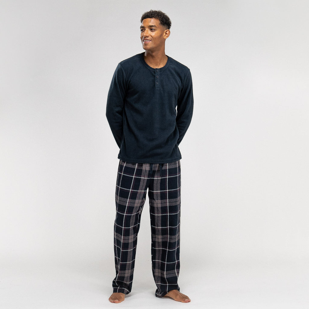 Pijama de hombre Azul Marino de Cuadros 03