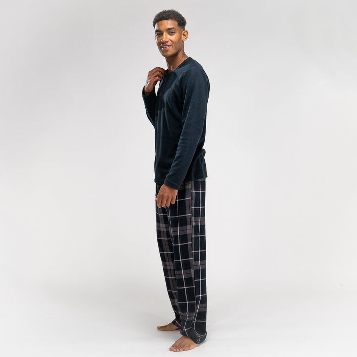 Pijama de hombre Azul Marino de Cuadros 04