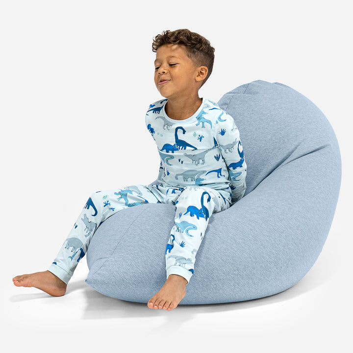 Puf Alto para Niños de 2 a 6 años - Algodón Elástico Bebé Azul 01