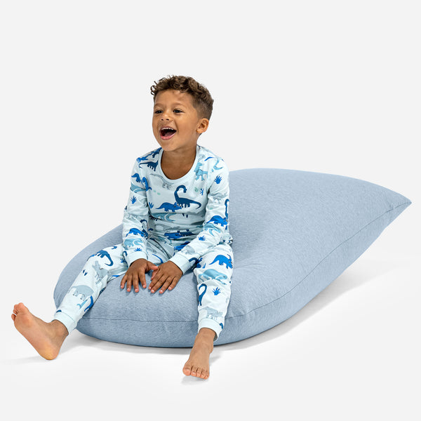 Puf Alto para Niños de 2 a 6 años - Algodón Elástico Bebé Azul 01