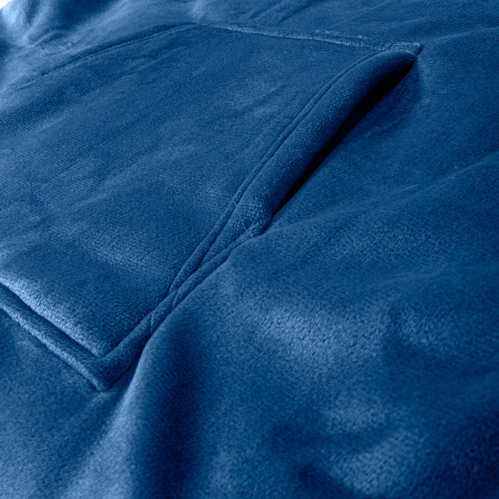 Sudadera Tipo Manta con Capucha Extragrande para Hombre o Mujer - Tela Minky Lisa Azul oscuro 05