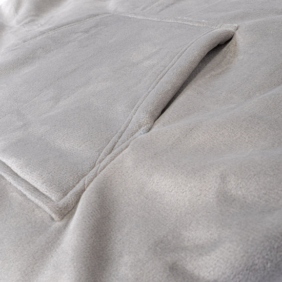 Sudadera Tipo Manta con Capucha Extragrande para Hombre o Mujer - Tela Minky Lisa Gris 06