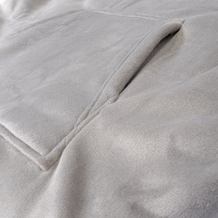 Sudadera Tipo Manta con Capucha Extragrande para Hombre o Mujer - Tela Minky Lisa Gris 06
