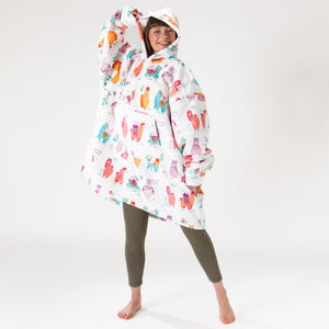 Sudadera Tipo Manta con Capucha Extragrande para Hombre o Mujer - Tela Minky Lisa Llama
