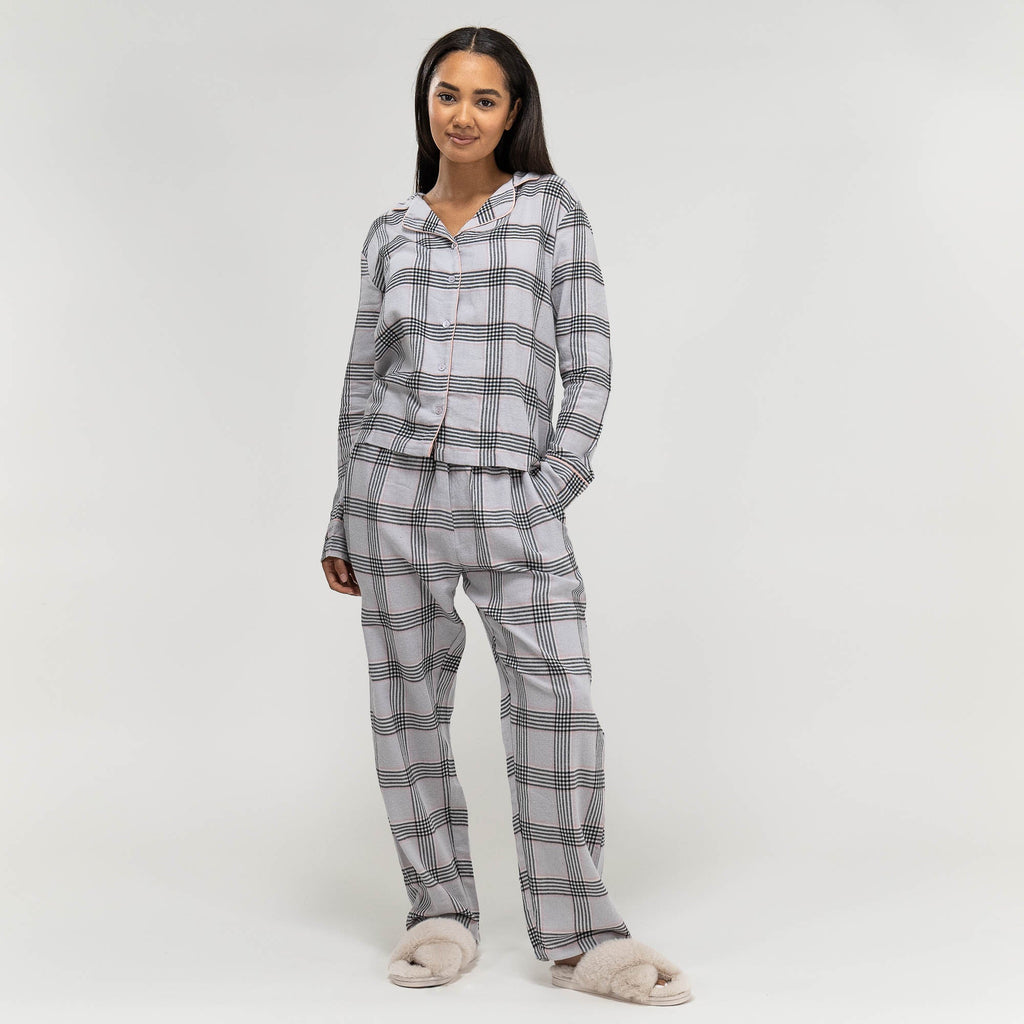 Pijama de mujer de Cuadros gris 04