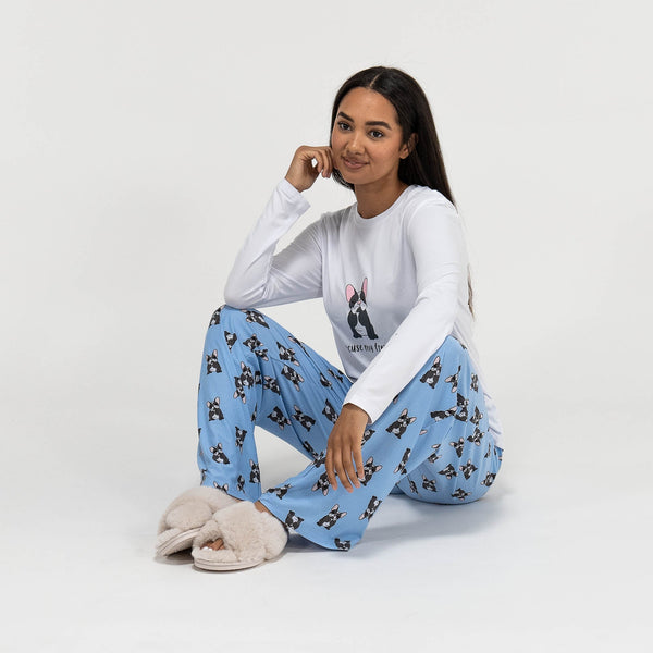 Pijama de mujer Frenchie Fabric Close-up Image