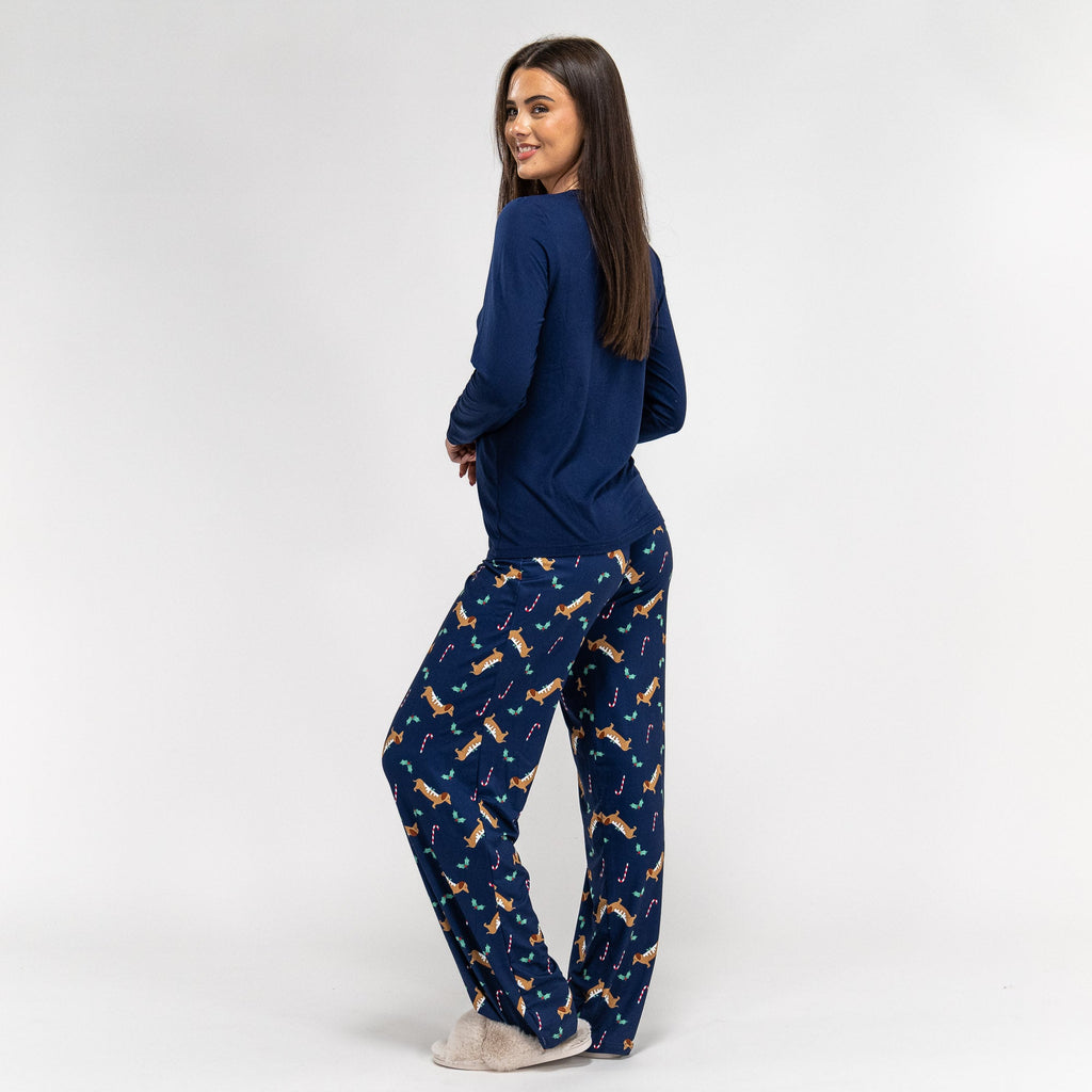Pijama Navidad de Mujer Perro Salchicha 03