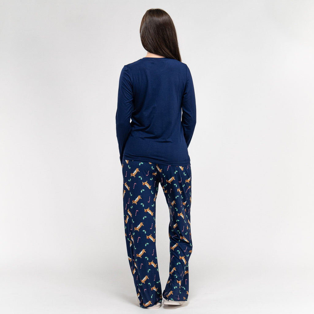 Pijama Navidad de Mujer Perro Salchicha 06