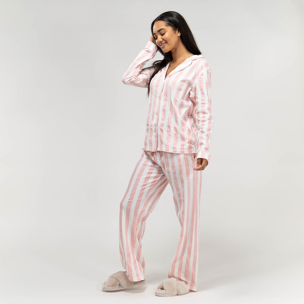 Pijama de mujer con Rayas Rosas 01
